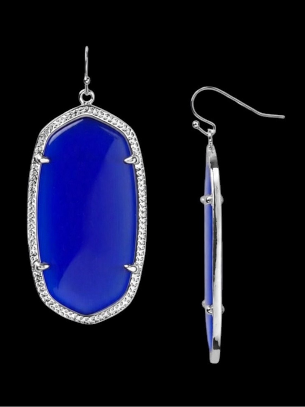 Kendra Scott Danielle Silver Earrings in Cobalt Blue